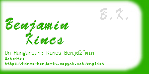 benjamin kincs business card